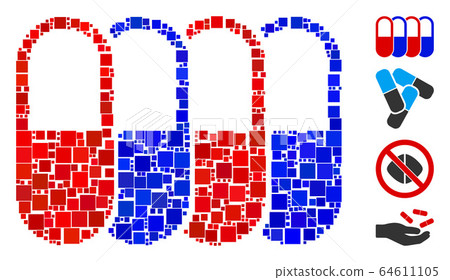 Square Generic Pharma Icon Vector Collage Square Generic Pharma Icon Vector Collage 64611105