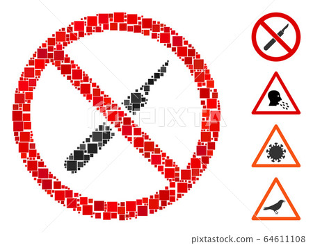 Square No Scalpel Icon Vector Collage Square No Scalpel Icon Vector Collage 64611108
