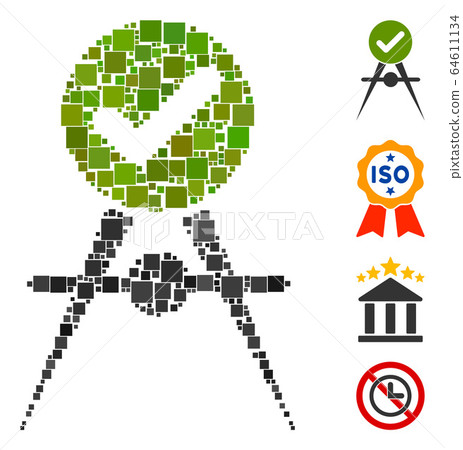 Square Quality Control Icon Vector Collage Square Quality Control Icon Vector Collage 64611134