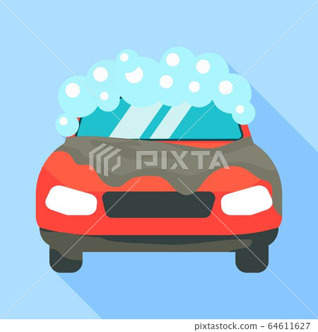 Car wash icon, flat style Car wash icon, flat style 64611627