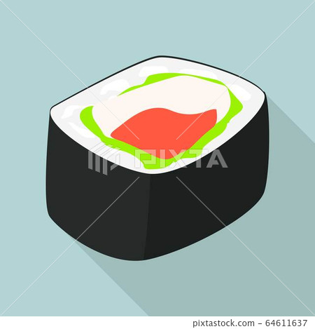 Exotic sushi icon, flat style Exotic sushi icon, flat style 64611637