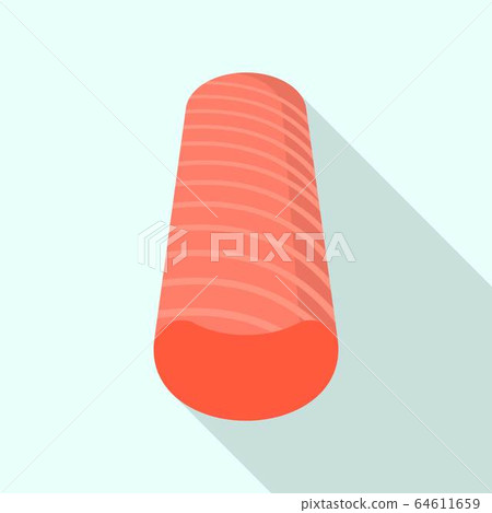 Red fish stick icon, flat style - Stock Illustration [64611659] - PIXTA