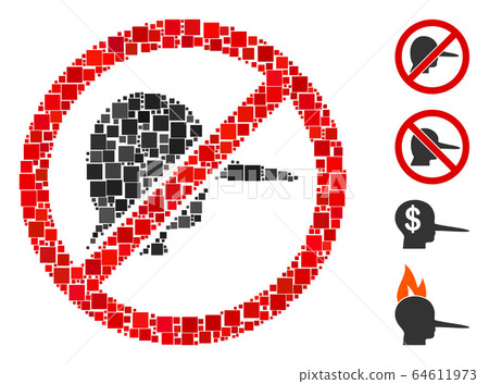 Square No Liar Icon Vector Collage Square No Liar Icon Vector Collage 64611973