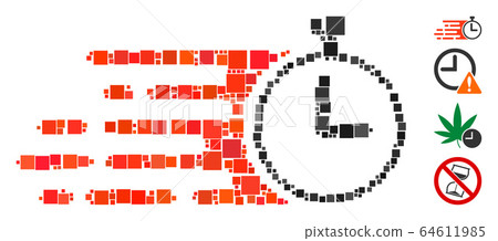 Square Rush Stopwatch Icon Vector Mosaic Square Rush Stopwatch Icon Vector Mosaic 64611985