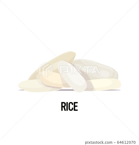 rice grains organic healthy vegetarian food on white background rice grains organic healthy vegetarian food on white background 64612070