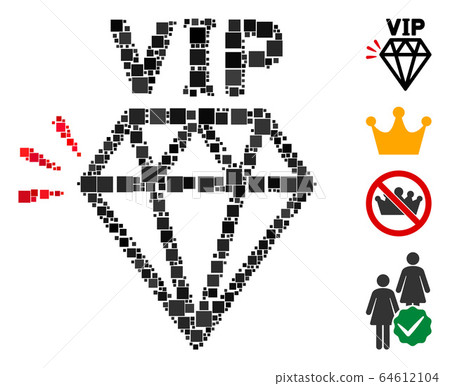 Square VIP Brand Icon Vector Collage - Stock Illustration [64612104 ...