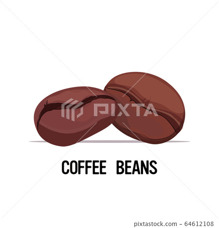 coffee beans organic healthy vegetarian food on white background coffee beans organic healthy vegetarian food on white background 64612108