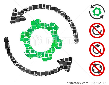 Square Infinite Rotation Icon Vector Collage Square Infinite Rotation Icon Vector Collage 64612115