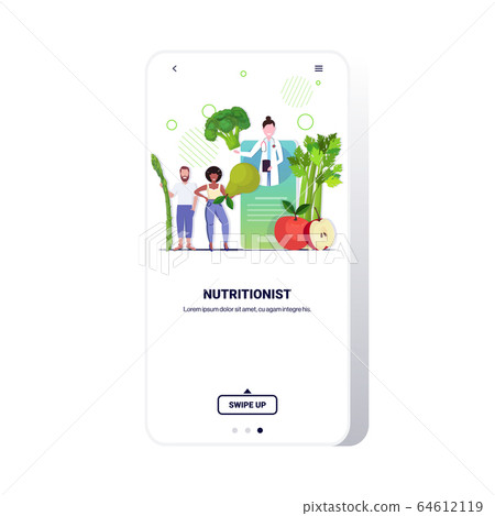 doctor nutritionist explaining to patients properties of fresh vegetables and fruits healthy lifestyle nutrition online medical consultation concept mobile app copy space full length doctor nutritionist explaining to patients properties of fresh vegetables and fruits healthy lifestyle nutrition online medical consultation concept mobile app copy space full length 64612119