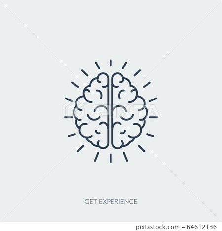 Vector outline icon of virtual reality technology - Human Brain 64612136