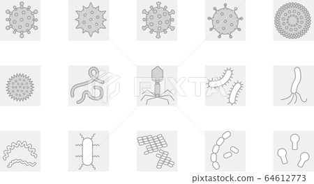 病毒細菌電暈圖標 64612773