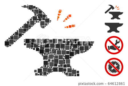 Square Smithy Icon Vector Collage 64612861