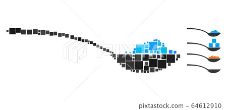 Square Powder Spoon Icon Vector Collage Square Powder Spoon Icon Vector Collage 64612910
