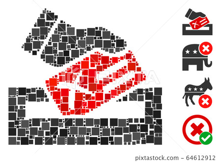 Square Protest Vote Icon Vector Mosaic 64612912