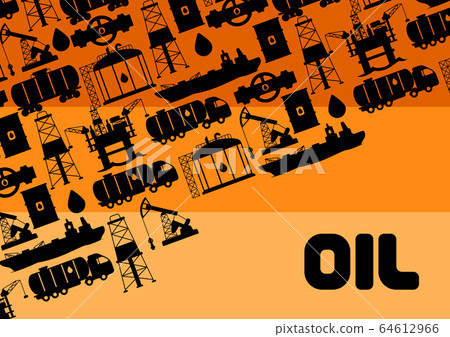 Background design with oil and petrol icons. 64612966