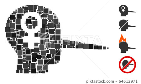 Square Female Scammer Icon Vector Collage 64612971