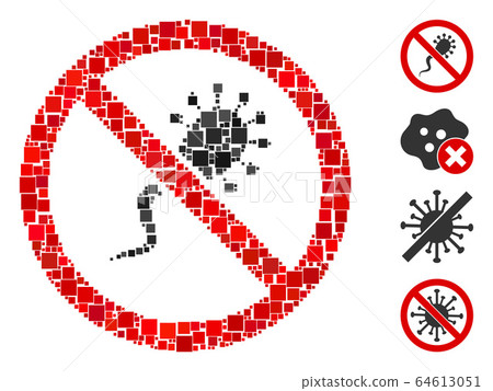Square No Infection Icon Vector Mosaic Square No Infection Icon Vector Mosaic 64613051