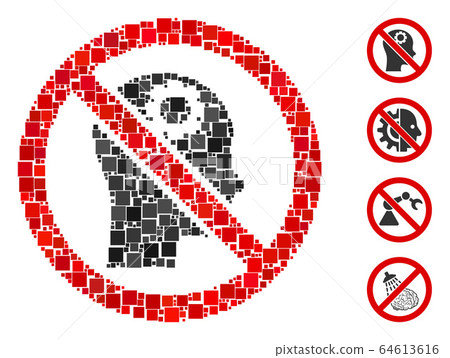 Square No Artificial Intelligence Icon Vector Collage 64613616