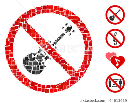 Square No Violin Icon Vector Collage Square No Violin Icon Vector Collage 64613619