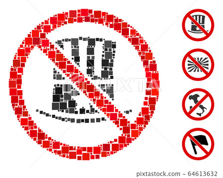 Square No American Icon Vector Mosaic 64613632