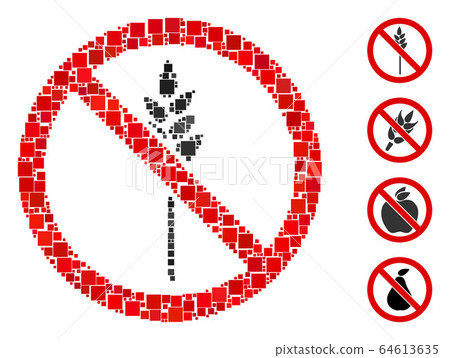 Square No Wheat Icon Vector Mosaic Square No Wheat Icon Vector Mosaic 64613635