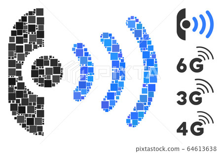 Square Radio Sensor Icon Vector Mosaic Square Radio Sensor Icon Vector Mosaic 64613638