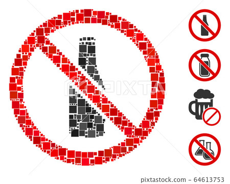 Square No Beer Bottle Icon Vector Mosaic Square No Beer Bottle Icon Vector Mosaic 64613753