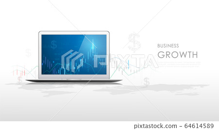 Business candle stick graph chart of stock market investment trading on blue background. Bullish point, Trend of graph. Eps10 Vector illustration. Business candle stick graph chart of stock market investment trading on blue background. Bullish point, Trend of graph. Eps10 Vector illustration. 64614589