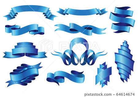 Collection of curved ribbons set. Blue web banner template for sale promotion or another market promotion. Vector design illustration Collection of curved ribbons set. Blue web banner template for sale promotion or another market promotion. Vector design illustration 64614674