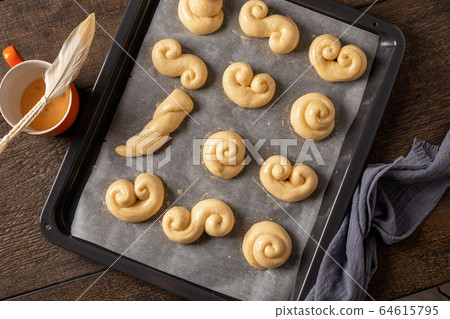 Raw jidasky or jidase - Czech sweet Easter pastry Raw jidasky or jidase - Czech sweet Easter pastry 64615795