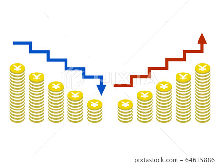 Money Arrow Up Down Illustration: Yen Yuan Money Arrow Up Down Illustration: Yen Yuan 64615886