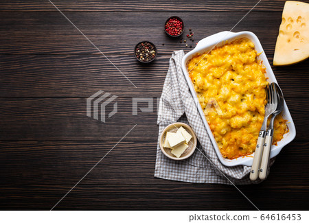 Macaroni and cheese in casserole Macaroni and cheese in casserole 64616453
