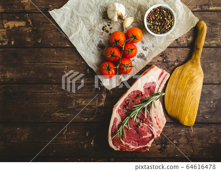 Raw marbled meat steak 64616478