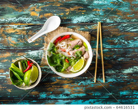 Vietnamese soup pho bo Vietnamese soup pho bo 64616531