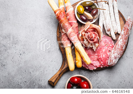Selection of meat and appetizers Selection of meat and appetizers 64616548