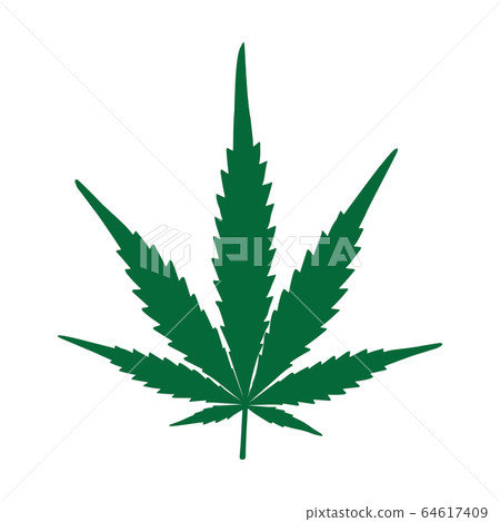 Silhouette Marijuana Leaf on White Backgrpund Silhouette Marijuana Leaf on White Backgrpund 64617409