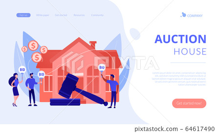Auction house concept landing page. 64617490