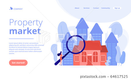 Real estate concept landing page. Real estate concept landing page. 64617525