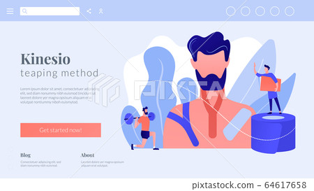 Kinesiology taping concept landing page. 64617658
