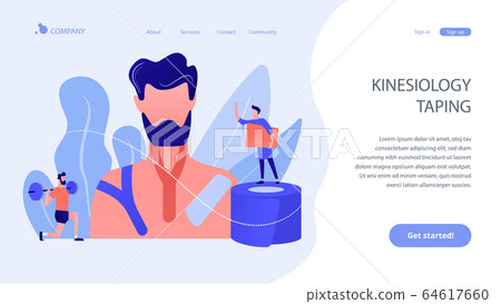 Kinesiology taping concept landing page. 64617660