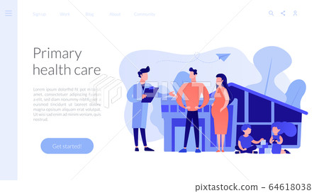 Family doctor concept landing page. Family doctor concept landing page. 64618038