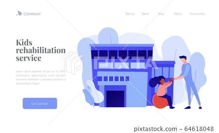 Children rehabilitation center concept landing page. 64618048