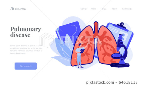 Obstructive pulmonary disease concept landing page. 64618115
