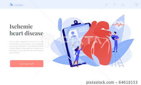 Ischemic heart disease concept landing page. Ischemic heart disease concept landing page. 64618153