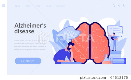 Alzheimer disease concept landing page. Alzheimer disease concept landing page. 64618176