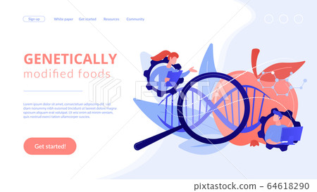 Genetically modified foods concept landing page. 64618290