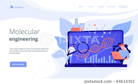 Biotechnology concept landing page. Biotechnology concept landing page. 64618302