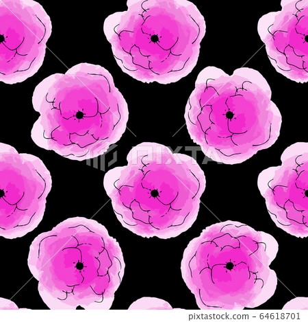 Vector illustration seamless pattern watercolor 64618701