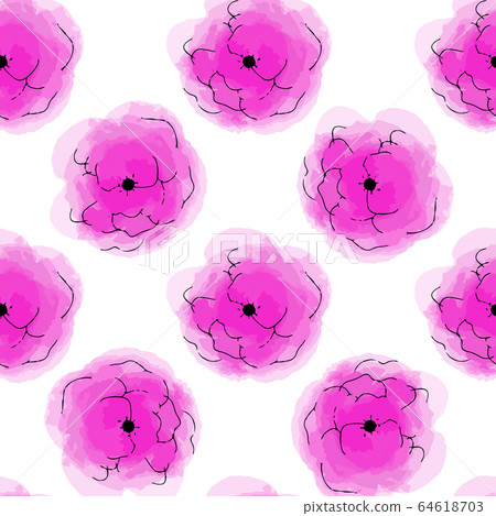 Vector illustration seamless pattern watercolor 64618703