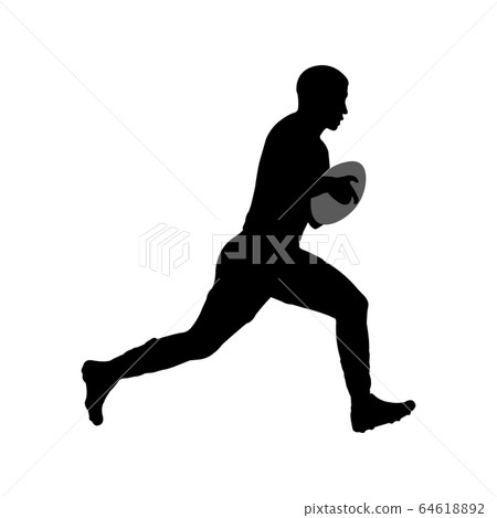rugby player silhouette - vector 64618892